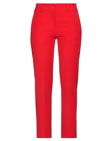 KATE BY LALTRAMODA Casual trouser Red 64% Polyester, 34% Rayon, 2% Elastane