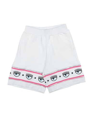 CHIARA FERRAGNI Shorts & Bermuda White 96% Cotton, 4% Elastane