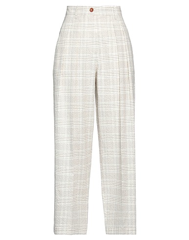 ALYSI Casual pants Off white 86% Cotton, 12% Polyamide, 2% Elastane