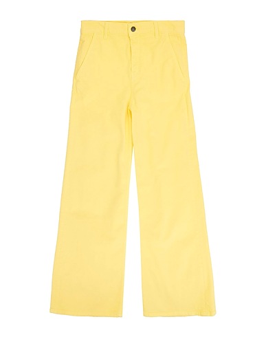 FINGER IN THE NOSE Denim trousers Yellow 98% Cotton, 2% Elastane