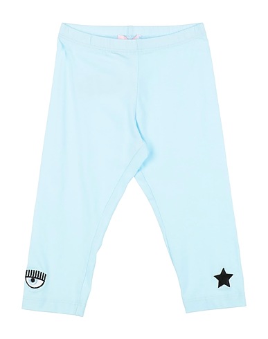 CHIARA FERRAGNI Leggings Sky blue 95% Cotton, 5% Elastane