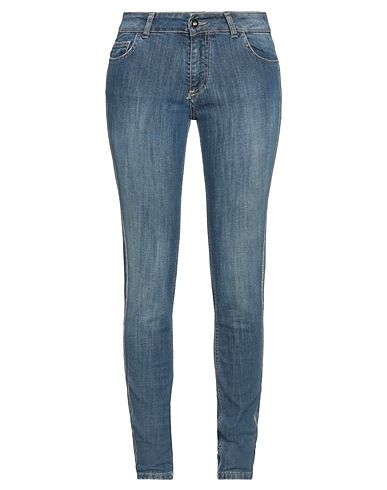 CRISTINA GAVIOLI Denim trousers Blue 98% Cotton, 2% Elastane