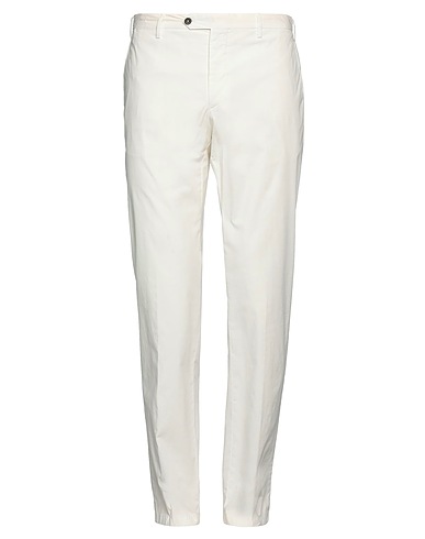 LARDINI Casual pants OFF WHITE 98% Cotton, 2% Elastane