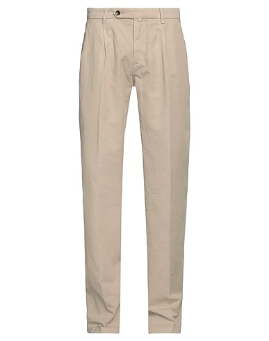 PAOLONI Casual pants Beige 79% Cotton, 21% Linen
