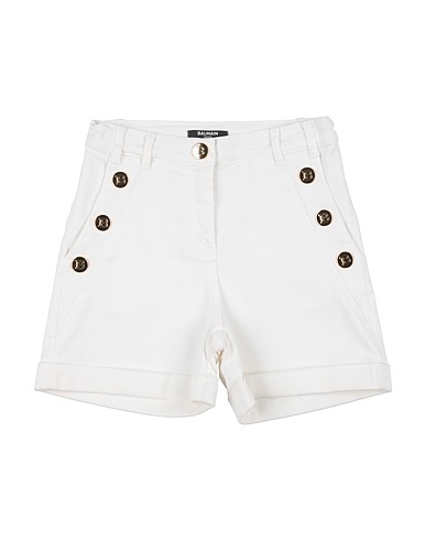 BALMAIN Denim shorts White 92% Cotton, 6% Modal, 2% Elastane