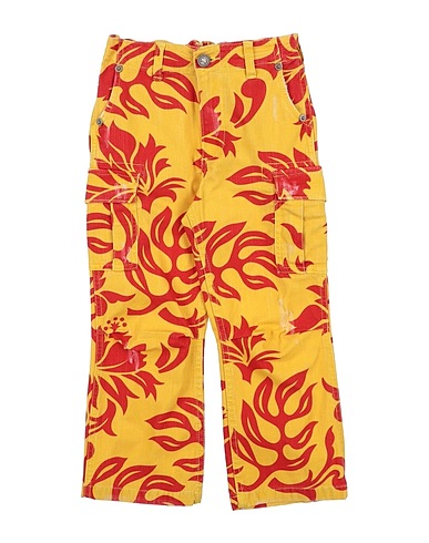 ERL Denim trousers Yellow 98% Cotton, 2% Elastane