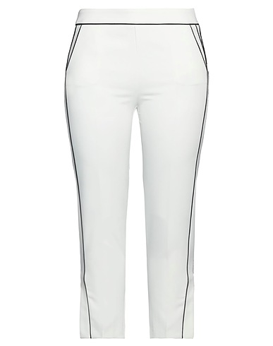 GATTINONI Casual trouser Ivory 88% Polyester, 12% Elastane