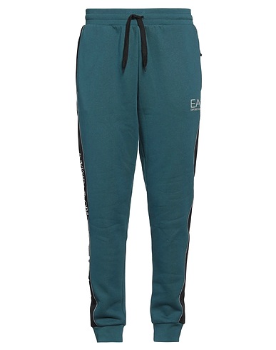 EA7 BOTTOMWEAR Deep teal 84% Cotton, 16% Polyacrylic, Elastane