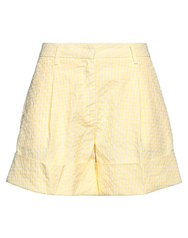 RE_HASH Shorts & Bermuda Yellow 50% Polyester, 26% Cotton, 24% Linen