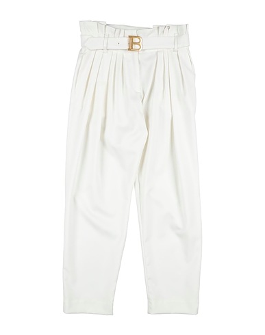 BALMAIN Pantalón Hueso 100% Lana Virgen