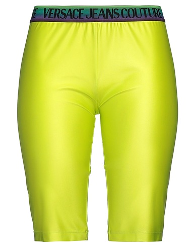 VERSACE JEANS COUTURE Shorts & Bermuda Lime green 79% Polyamide, 21% Elastane