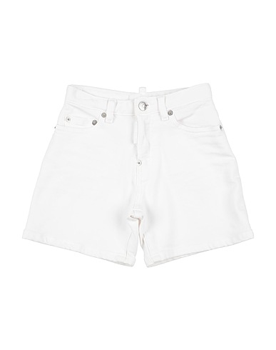 DSQUARED2 Denim shorts White 98% Cotton, 2% Elastane