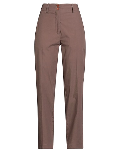 ALYSI Casual pants CHOCOLAT Light brown 100% Cotton