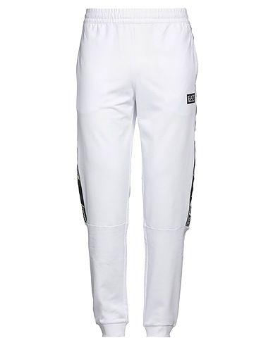 EA7 Casual pants White 100% Cotton, Polyamide, Polyester, Elastane