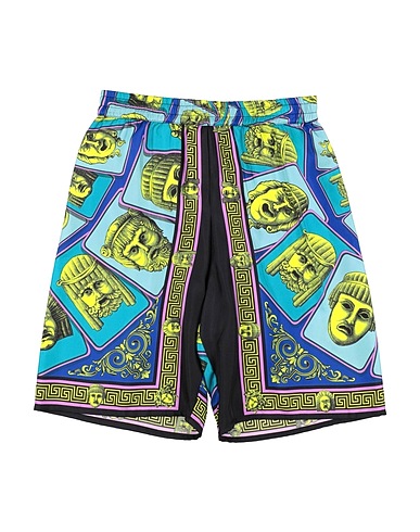 VERSACE YOUNG Shorts & Bermuda Bright blue 100% Silk