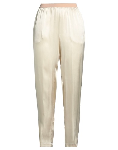 SEMICOUTURE Casual trouser Ivory 87% Acetate, 13% Silk
