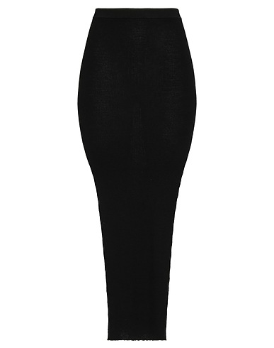 RICK OWENS Long skirt Black 97% Wool, 3% Polyamide