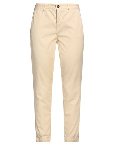 ROŸ ROGER'S Casual trouser Pastel yellow 62% Cotton, 35% Lyocell, 3% Elastane