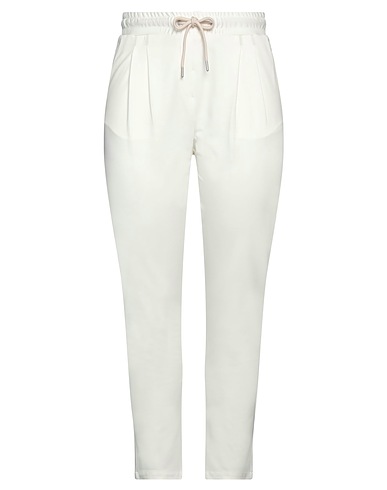 PEOPLE OF SHIBUYA Casual trouser White 58% Rayon, 34% Polyamide, 8% Elastane