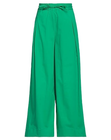 ROSÉ A POIS Casual trouser Green 68% Cotton, 29% Polyamide, 3% Elastane