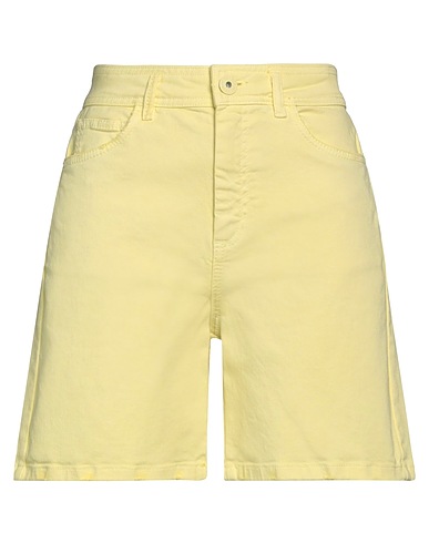 MARELLA Denim shorts MONOCHROME Yellow 98% Cotton, 2% Elastane