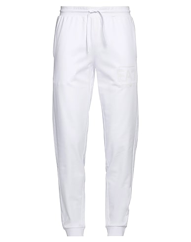 EA7 Casual trouser White 100% Cotton, Elastane