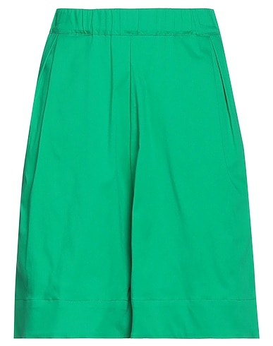 ROSÉ A POIS Shorts & Bermuda Green 68% Cotton, 29% Polyamide, 3% Elastane