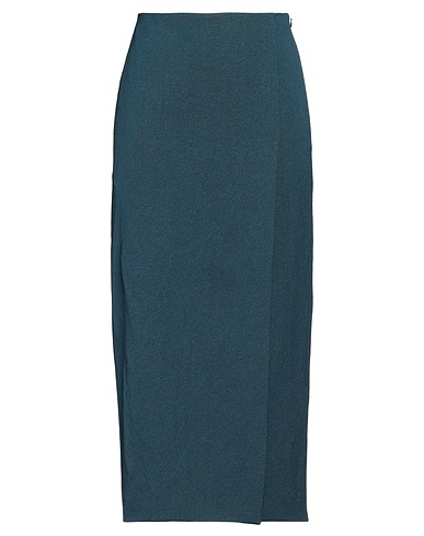 TORY BURCH Long skirt Deep teal 63% Viscose, 35% Cotton, 2% Elastane