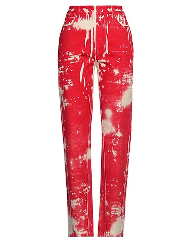 JOAO MARASCHIN Denim trousers Red 100% Cotton