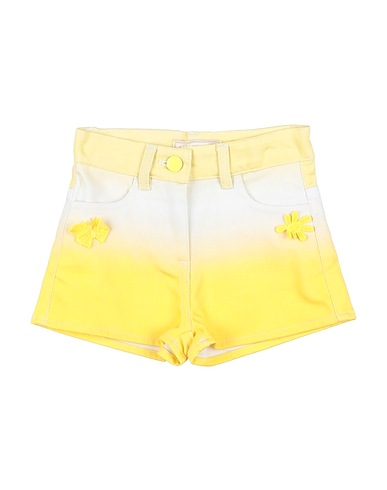 MONNALISA Shorts & Bermuda Yellow 97% Cotton, 3% Elastane