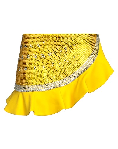 AREA Mini skirt Yellow 99% Wool, 1% Lycra®