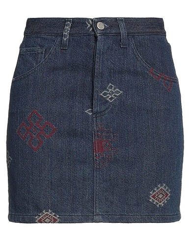 ROŸ ROGER'S Denim skirt Blue 100% Cotton