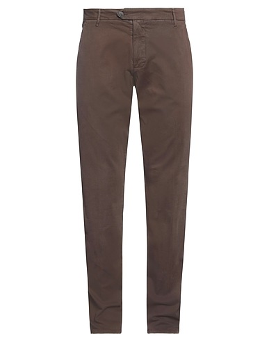 ROŸ ROGER'S Casual trouser Dark brown 97% Cotton, 3% Elastane