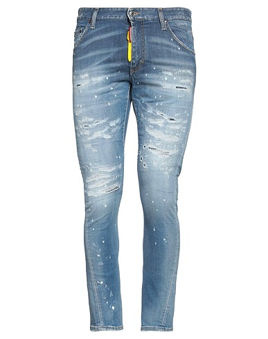 DSQUARED2 Denim trousers Blue 92% Cotton, 6% Elastomultiester, 2% Elastane, Calfskin