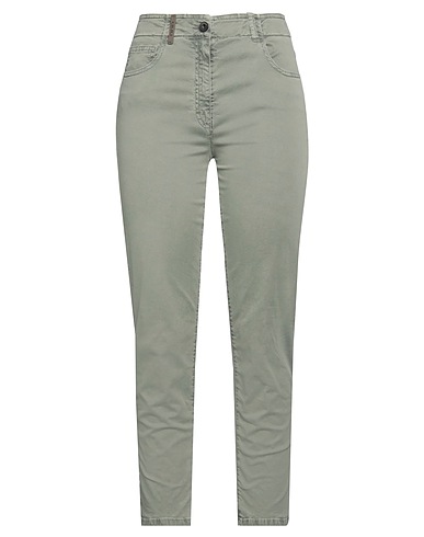 PESERICO Casual trouser Military green 98% Cotton, 2% Elastane