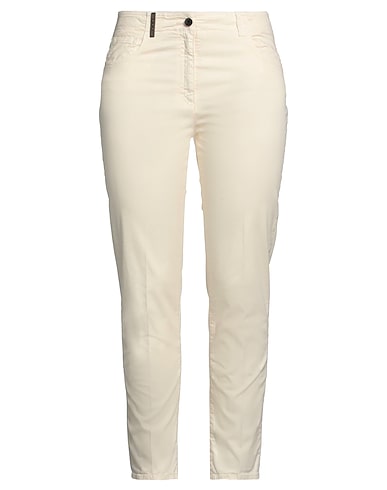 PESERICO Casual trouser White 98% Cotton, 2% Elastane