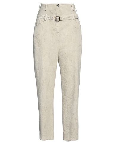 MASNADA Casual trouser Beige 62% Linen, 35% Viscose, 3% Elastane