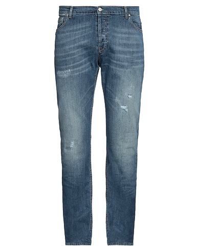 GREY DANIELE ALESSANDRINI Denim trousers Blue 98% Cotton, 2% Elastane