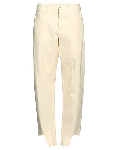 JIL SANDER Casual trouser Cream 96% Linen, 3% Elastane, 1% Cotton