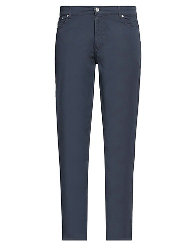 TRUSSARDI Casual trouser Navy blue 98% Cotton, 2% Elastane