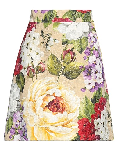 DOLCE&GABBANA Mini skirt Sage green 60% Cotton, 37% Viscose, 3% Metallic Polyester