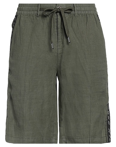 RICHMOND X Shorts & Bermuda Military green 100% Linen