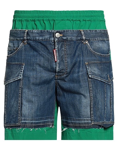 DSQUARED2 Shorts & Bermuda Green 97% Cotton, 3% Elastane