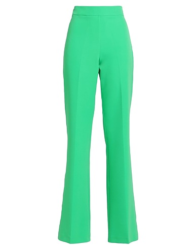 MARIUCCIA Casual trouser Green 89% Polyester, 11% Elastane