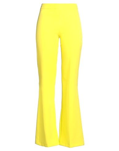 MARIUCCIA Casual trouser Yellow 89% Polyester, 11% Elastane