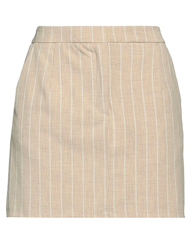 VICOLO Mini skirt Beige 68% Polyester, 28% Viscose, 4% Elastane