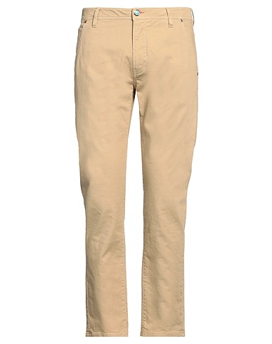 PEOPLE OF SHIBUYA Casual pants Beige 97% Cotton, 3% Elastane