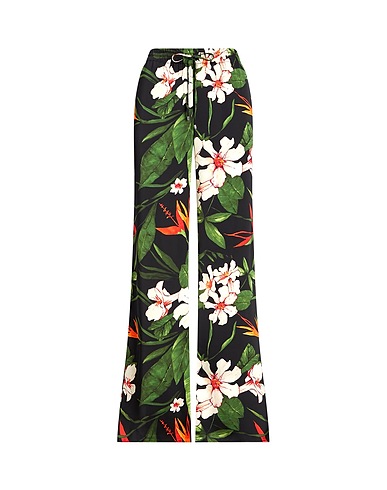 LAUREN RALPH LAUREN Casual pants FLORAL SATIN CHARMEUSE WIDE-LEG PANT
 Black 60% Recycled polyester, 40% Polyester
