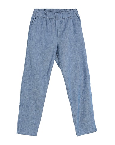 BIKKEMBERGS Casual trouser Blue 53% Cotton, 45% Linen, 2% Elastane