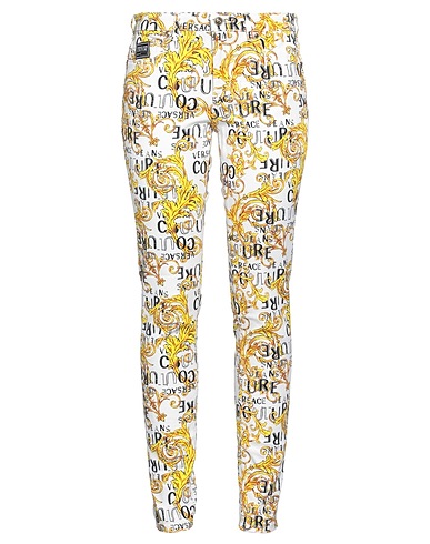 VERSACE JEANS COUTURE Casual trouser White 97% Cotton, 3% Elastane